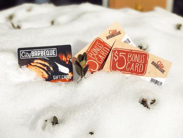 City Barbeque gift card and bonus cards